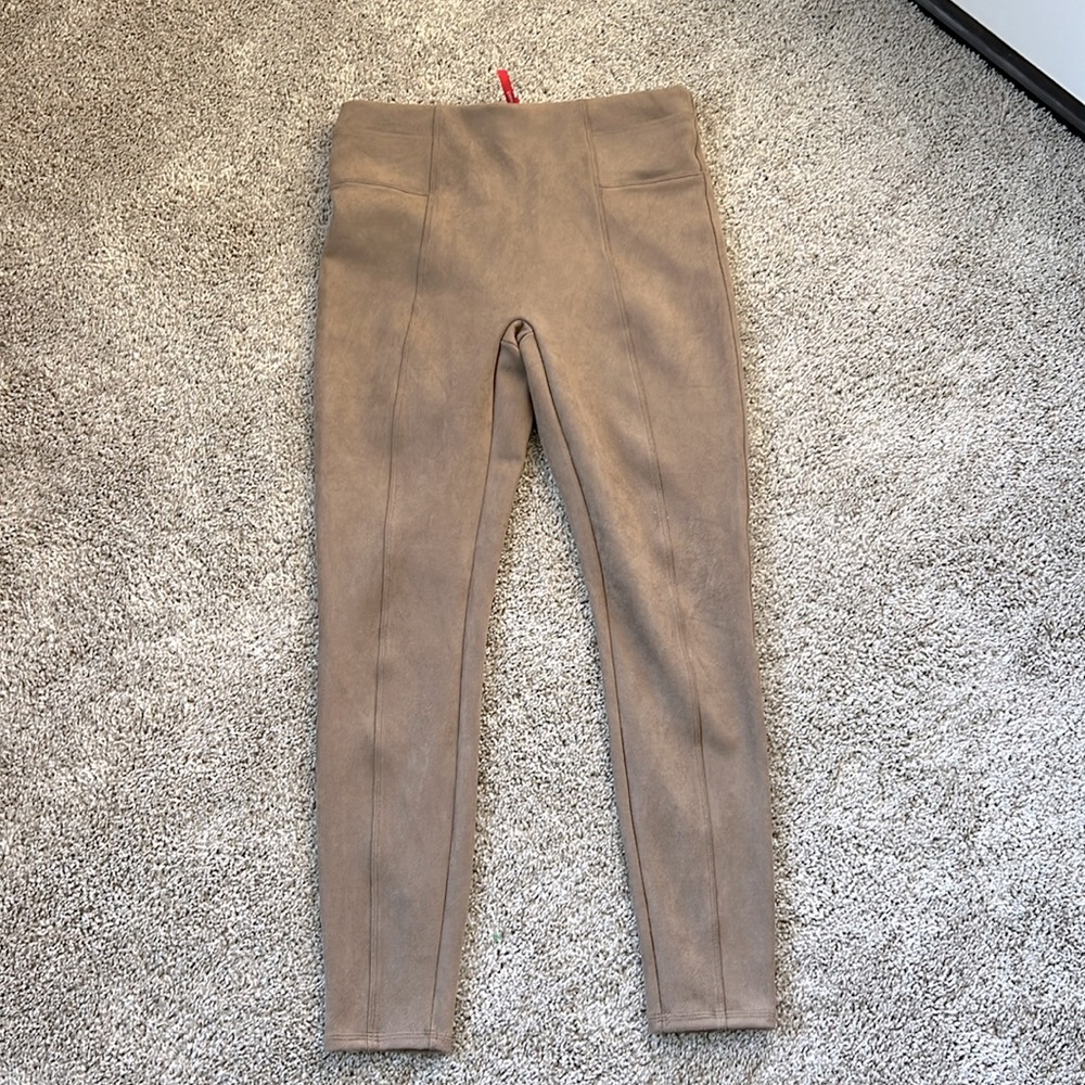 Spanx suede fabric leggings L